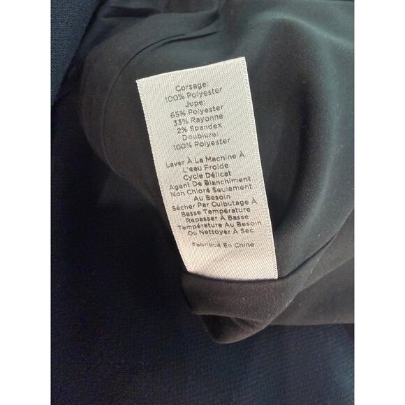 Talbots Black White Midi Dress V Neck Sheath Lined Career Cocktail Size 14 EUC - Picture 5 of 6